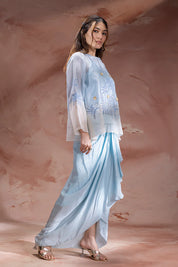 Alisa Embroidered Drape Skirt Set