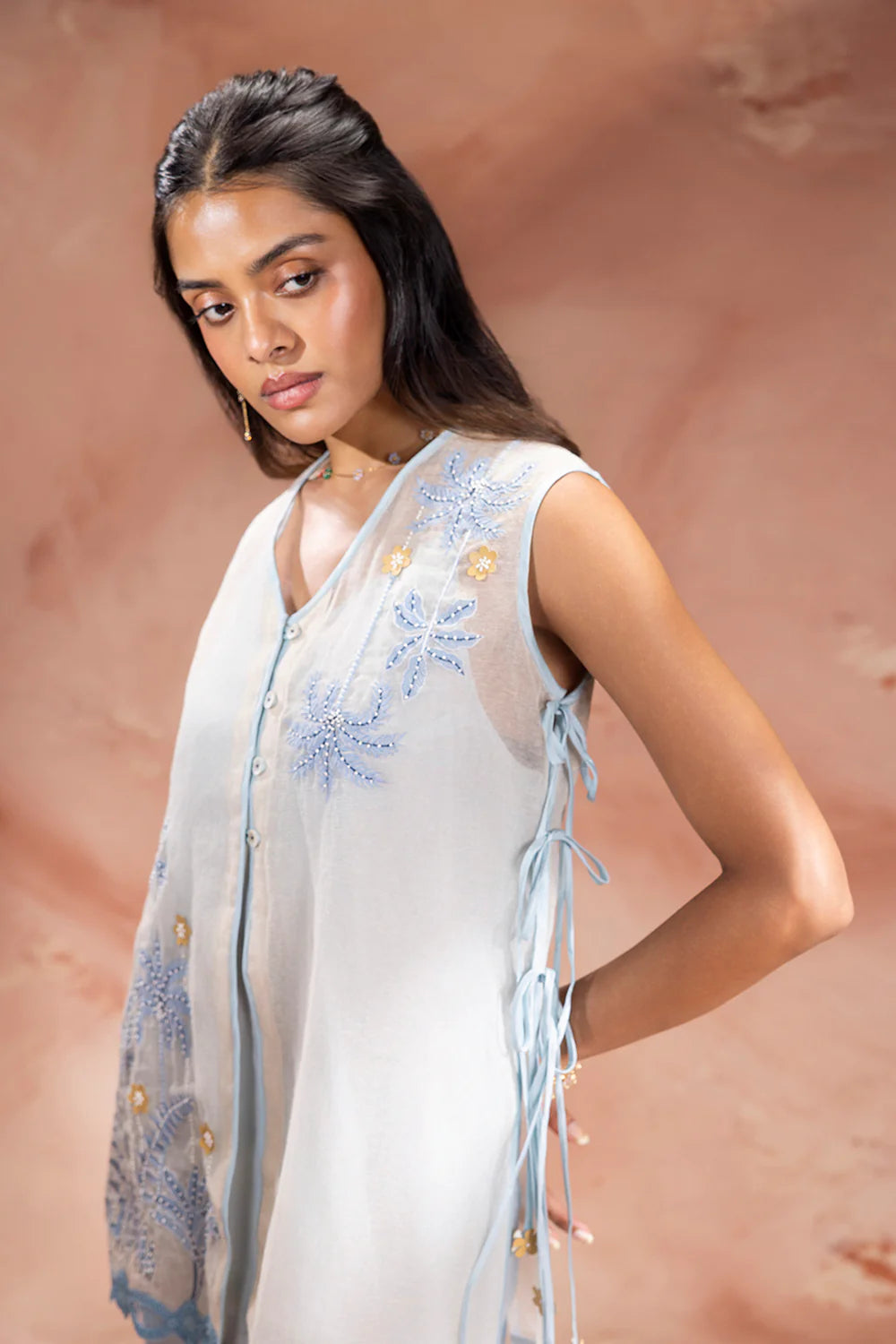Alisa Embroidered Tie Up Top & Pants