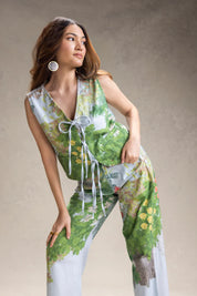 Blume Printed Tie Up Top And Pants
