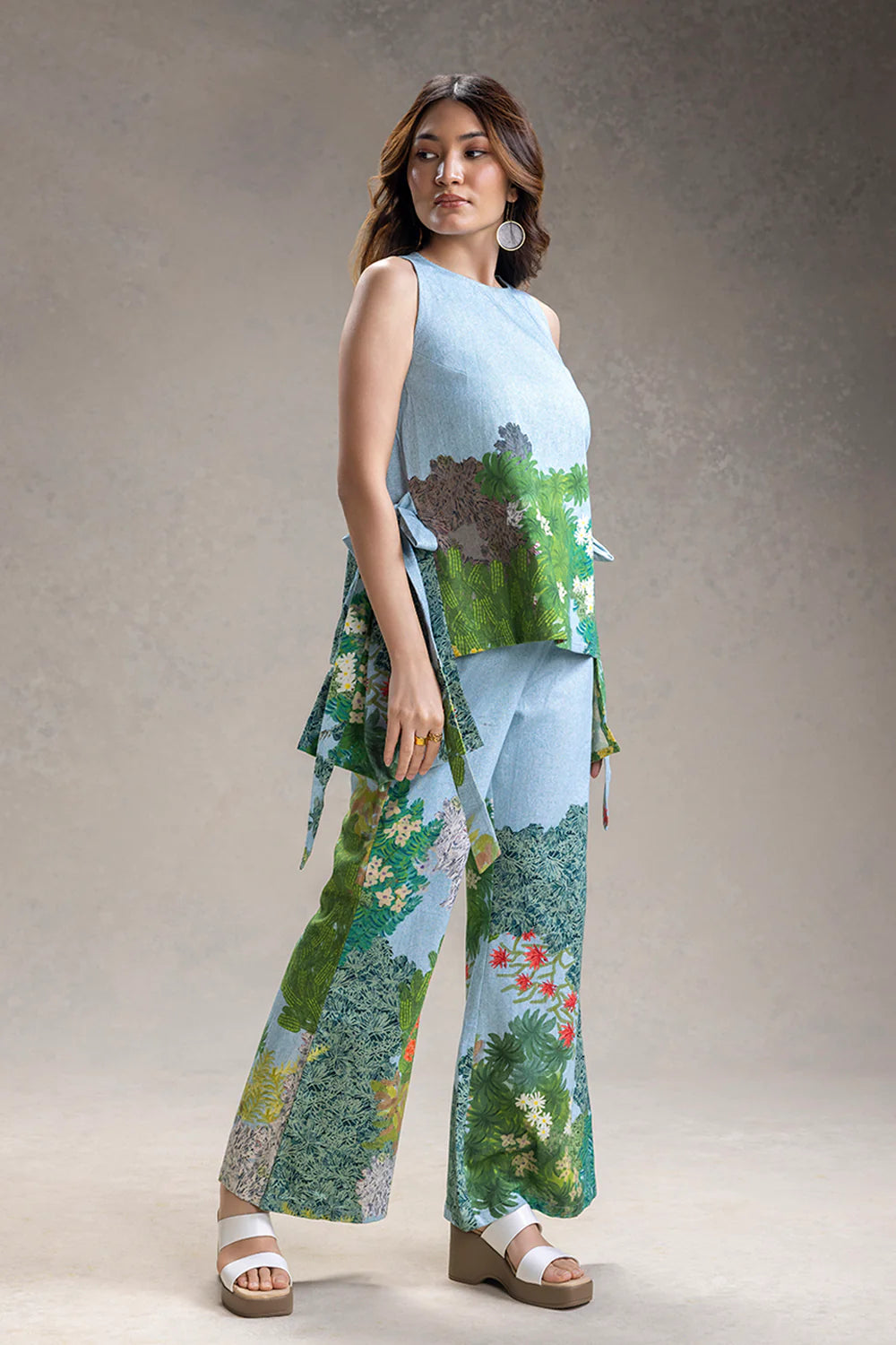 Blume Printed Paneled Top And Pants