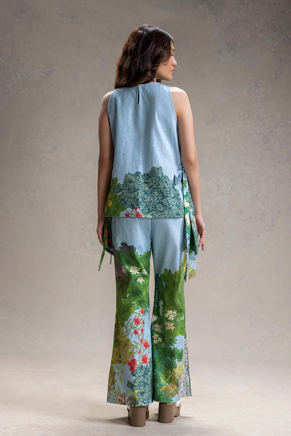 Blume Printed Paneled Top And Pants