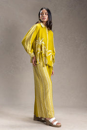 Kyomi Printed Slit Detail Shirt And Pants