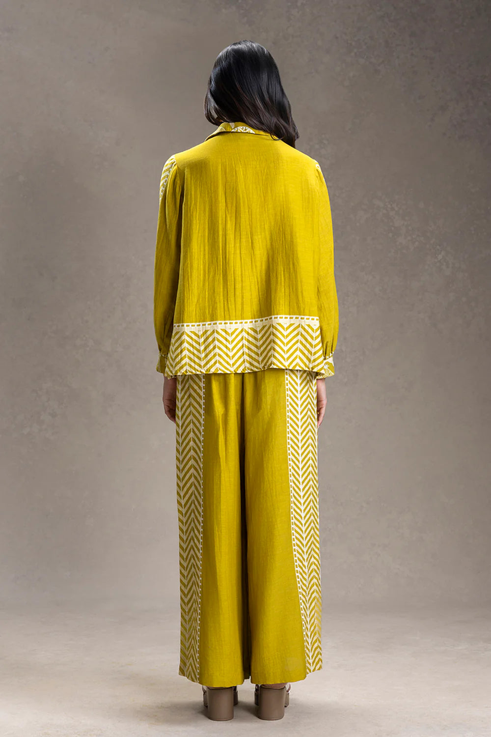 Kyomi Printed Slit Detail Shirt And Pants
