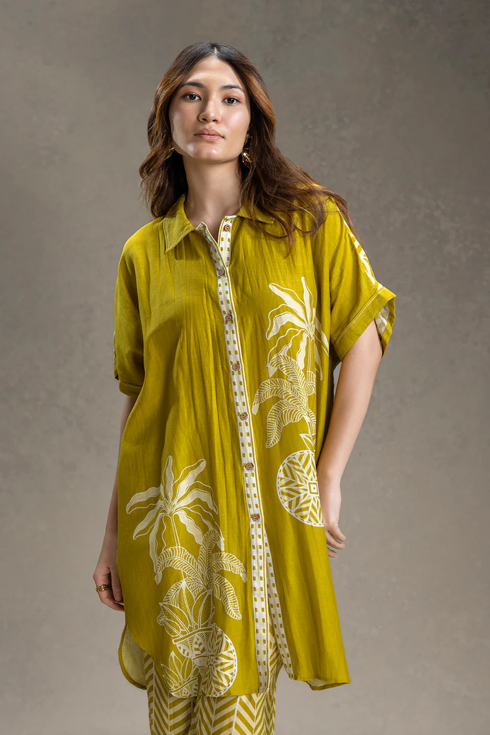 Kyomi Printed Kimono Kurta Set