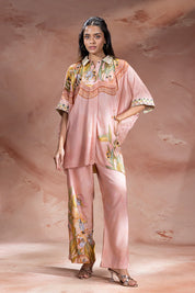 Zeya Embellished Kimono Tunic And Pants