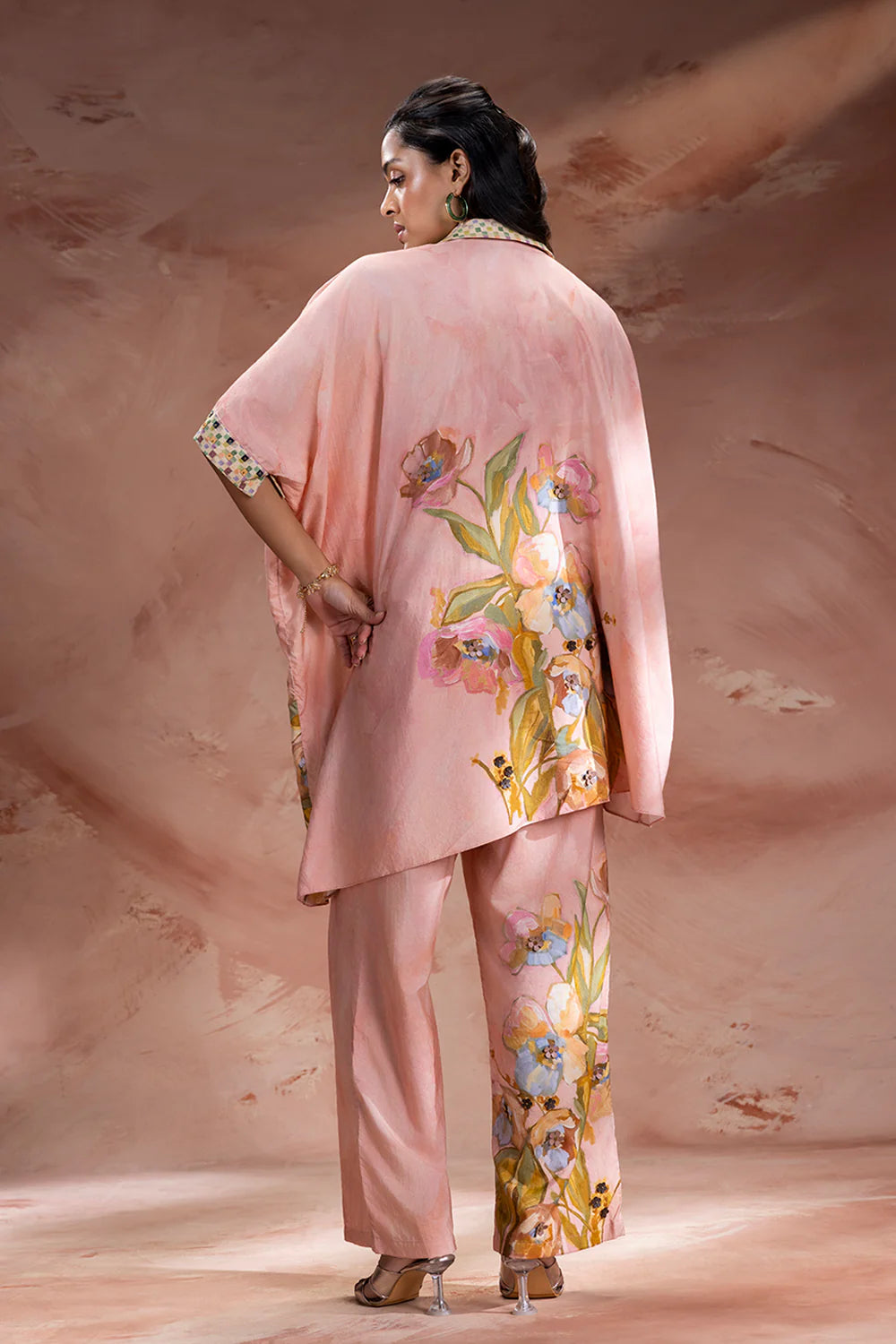 Zeya Embellished Kimono Tunic And Pants