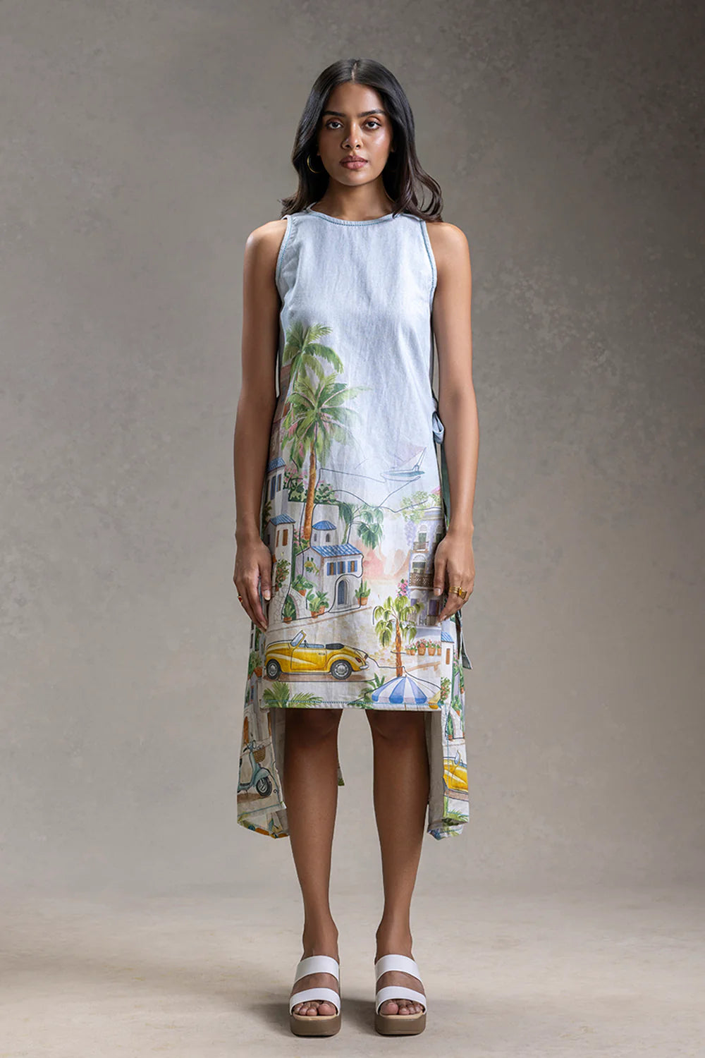 Reviera Printed Paneled Dress
