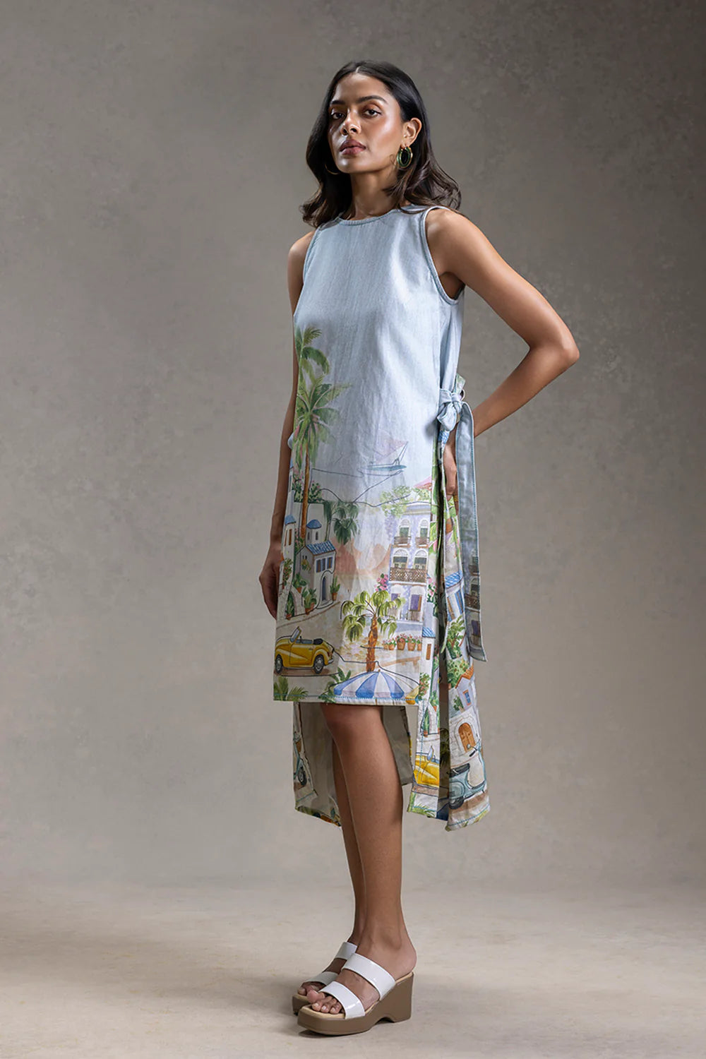 Reviera Printed Paneled Dress