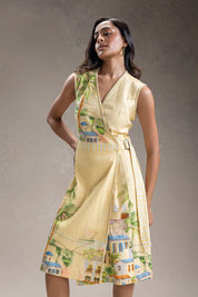 Reviera Printed Overlap A Line Dress