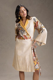 Kyomi Printed Overlap Dress