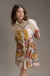 Naomi Printed Boxy Shirt Dress