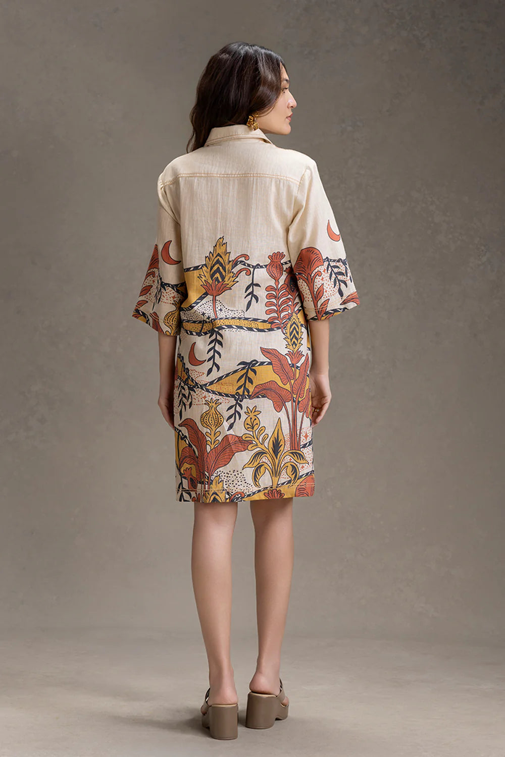 Naomi Printed Boxy Shirt Dress