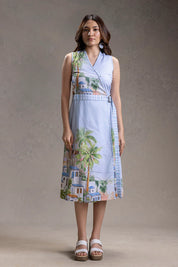 Reviera Printed Overlap A Line Dress