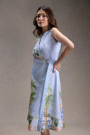 Reviera Printed Overlap A Line Dress