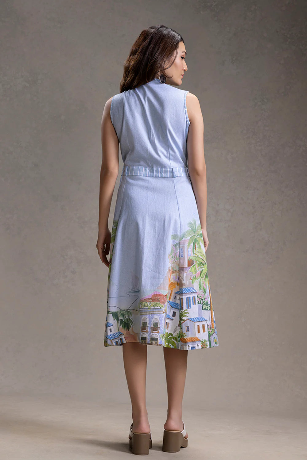 Reviera Printed Overlap A Line Dress