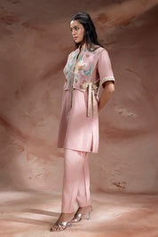 Zeya Appliqué Bib Detail Kurta and Pants