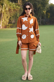 Marina Co-ord Set Rust Orange