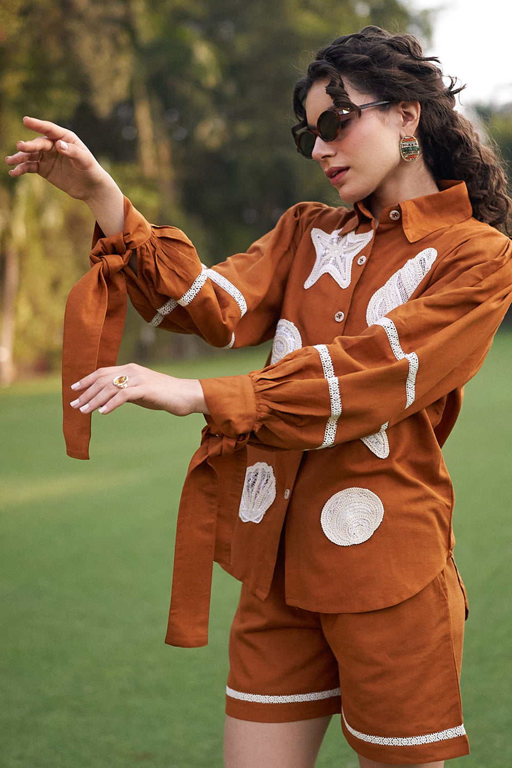 Marina Co-ord Set Rust Orange
