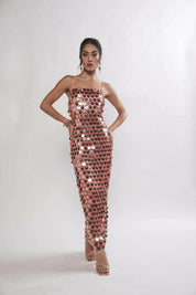 Sundaze Old Rose Metallic Sequin Maxi Dress