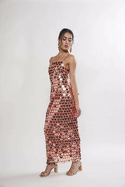 Sundaze Old Rose Metallic Sequin Maxi Dress