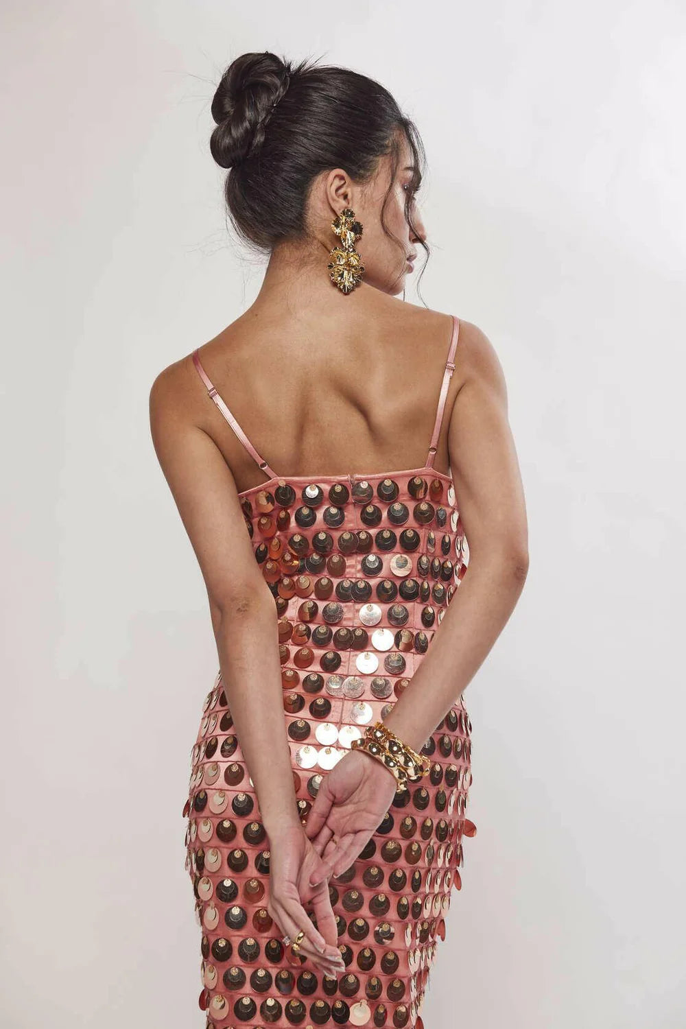 Sundaze Old Rose Metallic Sequin Maxi Dress