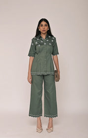 Scallop Flower Top With Scallop Pants