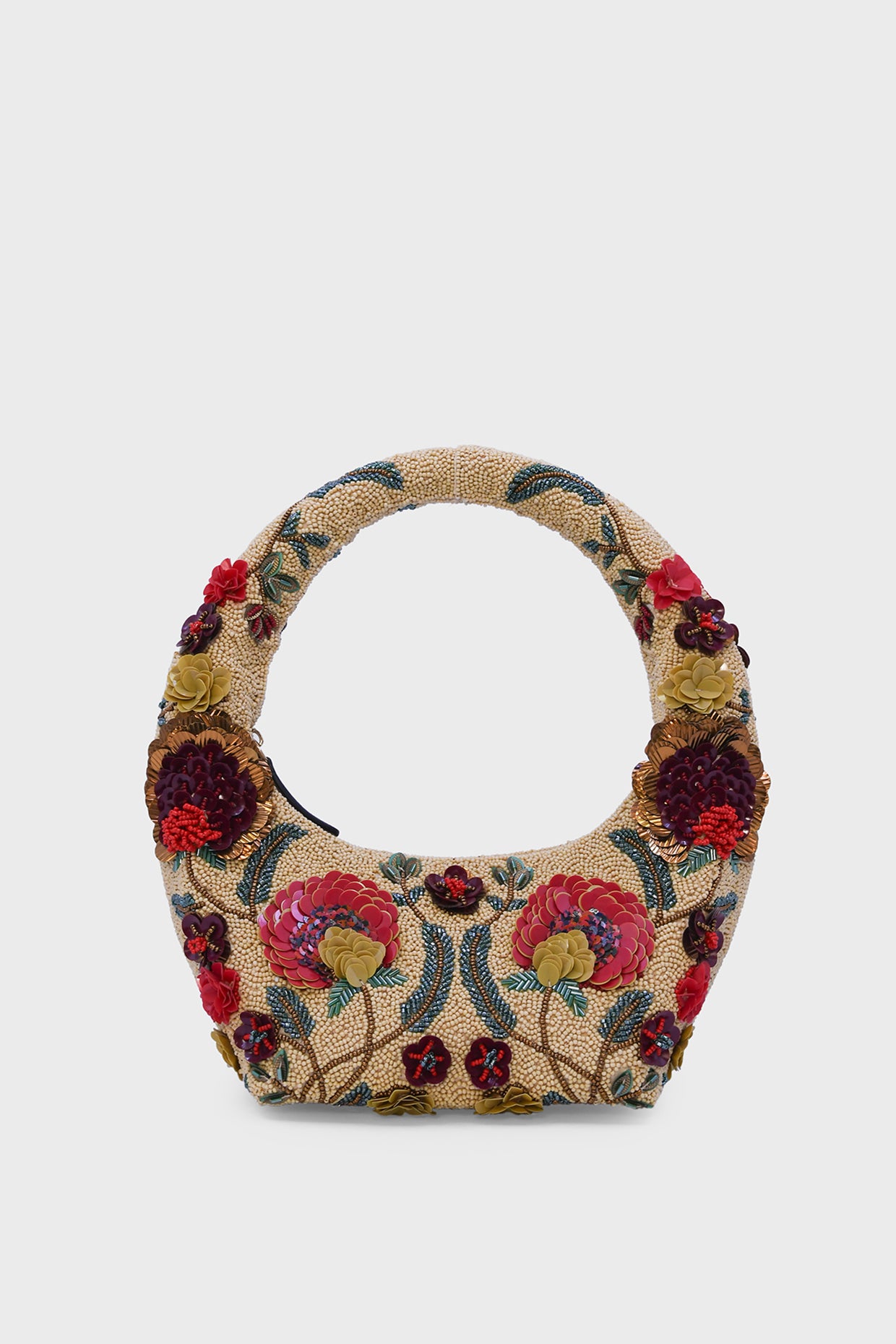 Scarlet Garden Embellished Beaded Bag