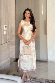 Tarini Manchanda in Floral Satin Lace Co-ord