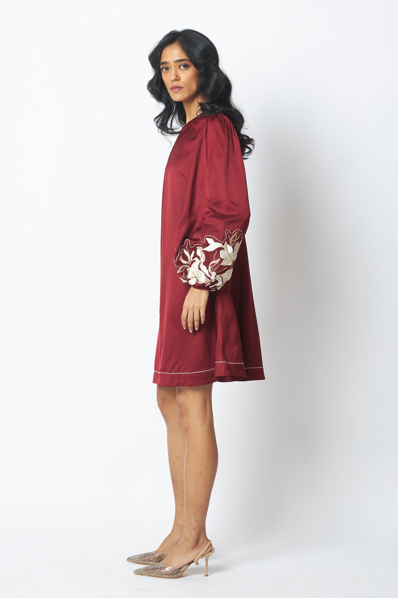 Poey Sculpted Sleeve Shift Dress