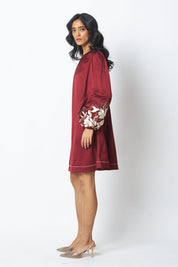 Poey Sculpted Sleeve Shift Dress
