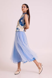 Niloy Drift Away Divided Skirt & Square Top