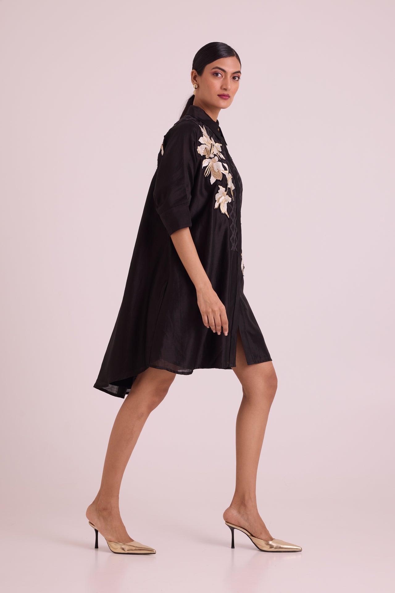 Black Mimi Framed Shirt Dress