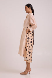 Philo Almond Burst Back Drop Shirt Dress
