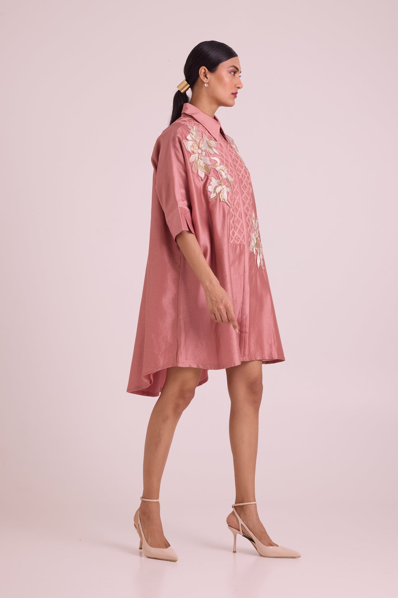 Old Rose Mimi Framed Shirt Dress