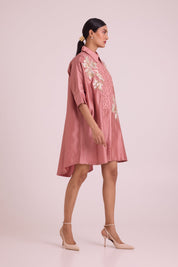 Old Rose Mimi Framed Shirt Dress