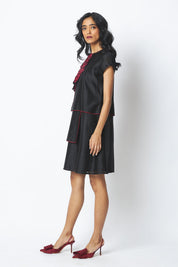 Monica Shoulder Bib Ladder Dress