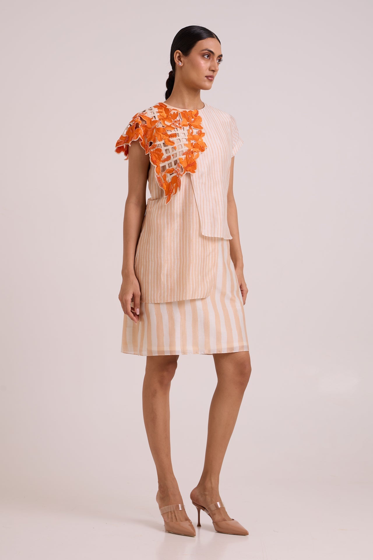 Kayo Sunset & Almond Cutwork Short Dress