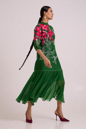 Reine Soft Bloom Organza Long Dress