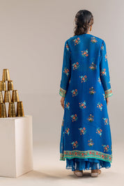 Aarani Blue Embroidered Co-ord Set With Jacket