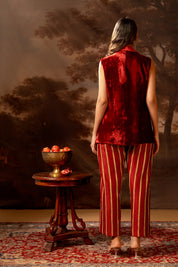 Aarani Red Embroidered Blazer Set