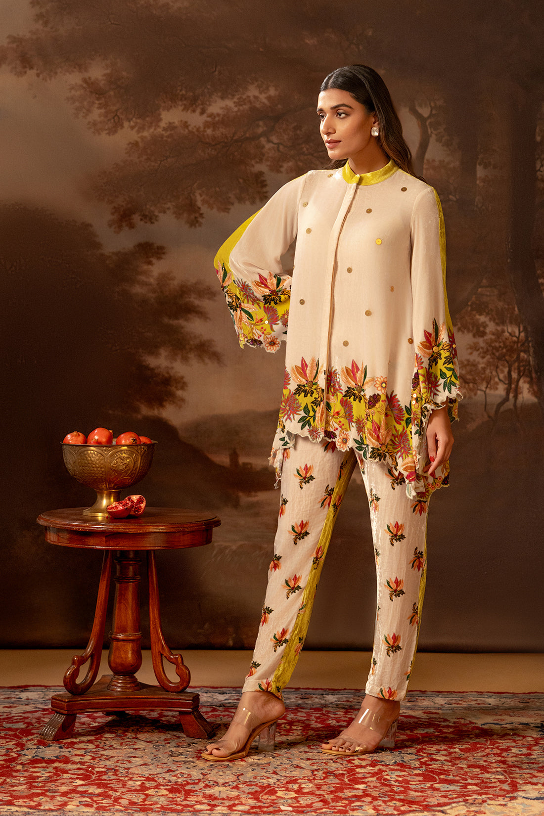 Aarani Beige Embroidered Co-ord Set