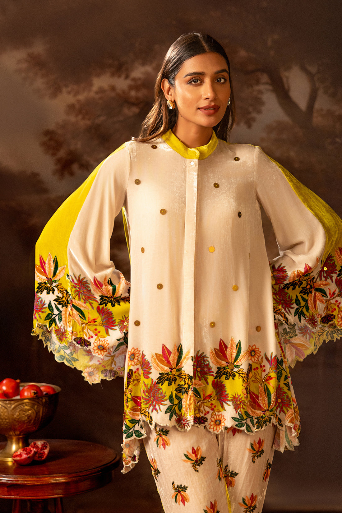 Aarani Beige Embroidered Co-ord Set