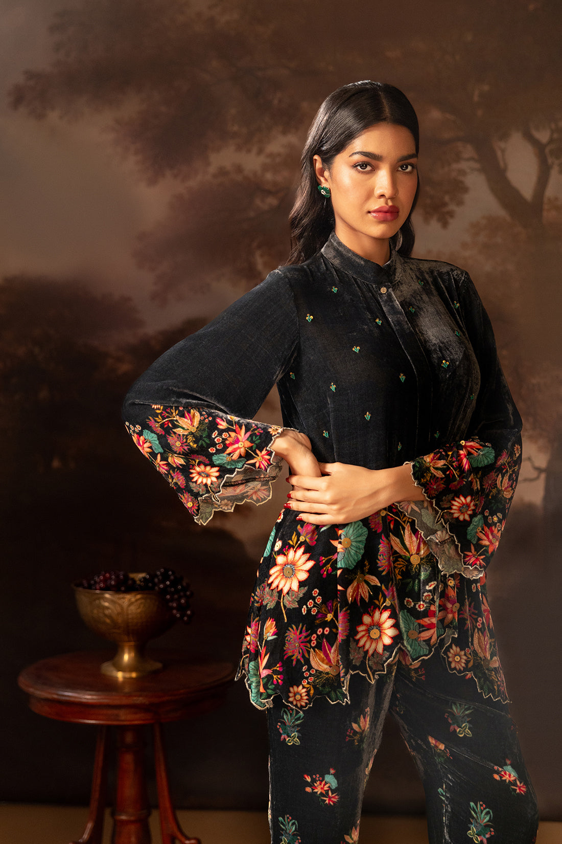 Aarani Black Embroidered Co-ord Set