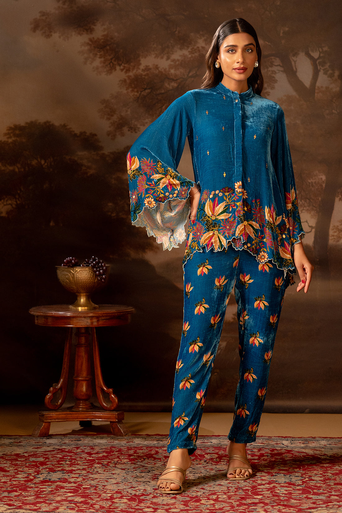 Aarani Blue Embroidered Co-ord Set