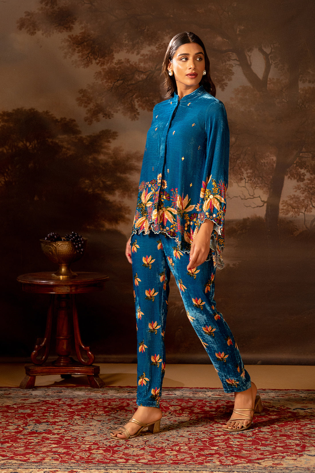 Aarani Blue Embroidered Co-ord Set
