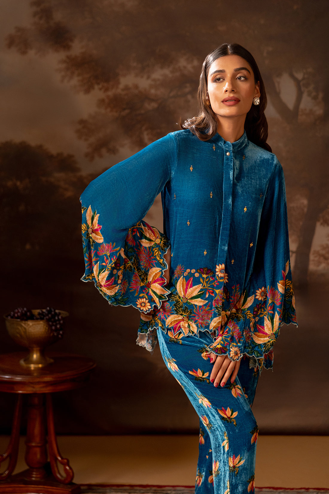 Aarani Blue Embroidered Co-ord Set