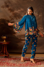 Aarani Blue Embroidered Co-ord Set