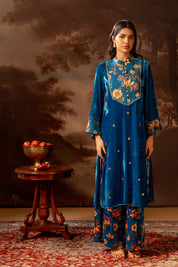 Aarani Blue Embroidered Kurta Set