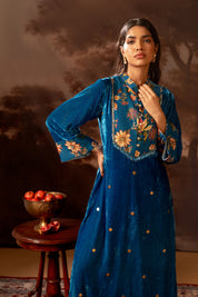 Aarani Blue Embroidered Kurta Set