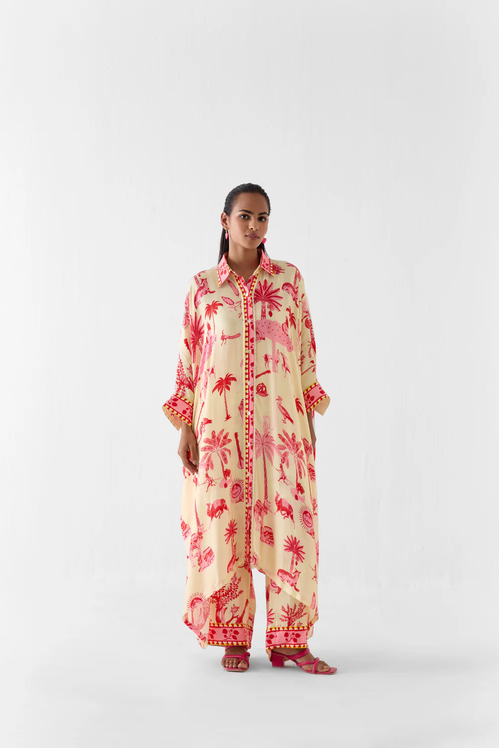 Sawai Front Button Kimono And Pants Co-ord